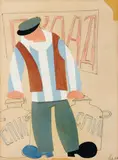Le laitier, circa 1925 by Vladimir Lebedev, Gouache et encre de chine sur papier, sold May 2011