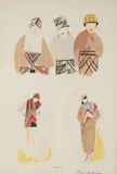 Etude de vetements, 1922-1923 Offset sur papier. Signature imprimée. H_55 cm L_37,5 cm Provenance: Galleria l' by Sonia Delaunay, Affiche, Milan, sold May 2011