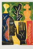 Tête de profil by Mimmo Paladino, Lithographie en couleurs, sold May 2011