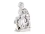 Mädchen mit Katze und Vogel by Edwin Roscoe Mullins, marble, offered Dec 2025