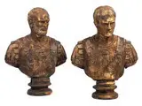 Untitled by Paar Bronzebüsten römischer Imperatoren, bronze, sold Jul 2015