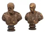 Untitled by Paar Bronzebüsten römischer Imperatoren, bronze, sold Jul 2015