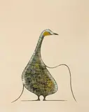 Standing Goose by Benjamin Chee Chee, acrylic on paper, sold Sep 2017