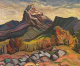 Pilot Mountain by Henry George Glyde, 1950, oil on paperboard, sold Jun 2017