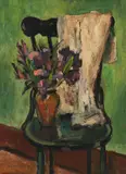 Bouquet on a Chair by William Lewy Leroy Stevenson, oil on canvas board, sold Jun 2017