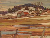 Gatineau Farm by A. Y. Jackson, oil on panel, sold May 2017