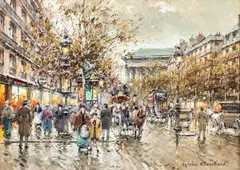 Paris, Blvd De La Madeleine, Oil On Canvas by Antoine Blanchard, Oil on canvas, sold Sep 2026
