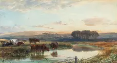 Evening Landscape With Cattle Watering In A River, Watercolour On Paper, Signed To Lower Right by Henry Brittan Willis, Watercolour on paper, sold Sep 2026