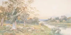 The Avon Near Kenilworth, Watercolour On Paper by David Bates, Watercolour on paper, sold Sep 2026