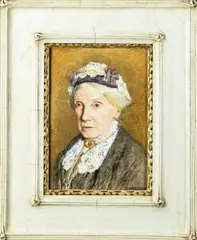 Study Of An Older Lady With White Lace Collar And Purple Satin Cap, Watercolour On Paper by Walter Langley, 1913, Watercolour on paper, sold Sep 2026