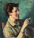 Frauenportrait by Eugen Spiro, 1955, Öl auf Leinwand, sold May 2014