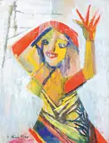 Mädchen. 1950er Jahre by Bruno Krauskopf, Gouache auf grauem Papier, sold May 2014
