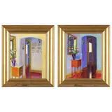 September Doorway and February Doorway (two paintings) by Kathleen Jardine, Oil on canvas, sold Nov 2021