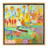 Quail in Wildflowers by Jane Filer, Acrylic on canvas, sold Nov 2021
