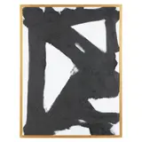 Black on White Abstract by Ron Goins, Oil on canvas, sold Nov 2021