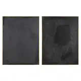 A Pair of Black-on-Black Abstract Paintings by Ron Goins, Oil on canvas, sold Nov 2021