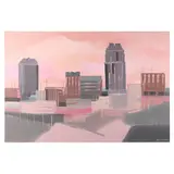 Downtown Raleigh Skyline - Dawn by Bob Rankin, Oil on canvas, sold Nov 2021