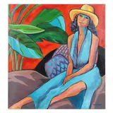 Yellow Hat by Toni G. Cappel, Acrylic on canvas, sold Nov 2021