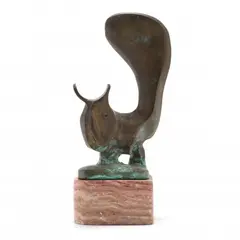 Bronze Squirrel by Wayne Trapp, Patinated cast bronze, sold Nov 2021