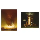 A Pair of Surrealist Paintings by Milić od Mačve, Oil on panel, sold Nov 2021