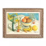 Still Life with Pineapple by Alois Lecoque, Oil on canvas, sold Nov 2021