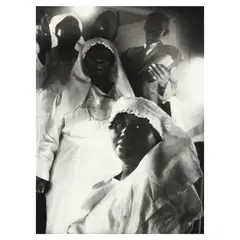 Preacher and Leaders of the Holiness Church, 1939" from Eudora Welty Twenty Photographs Portfolio by Eudora Welty, Gelatin silver print (mounted as issued), sold Nov 2021