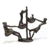 Figural Bronze Sculpture by Ratilal Kansodaria, Patinated cast bronze, sold Nov 2021