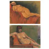 Female Nudes (two works) by Igor Koutsenko, Pastel on paper, sold Nov 2021