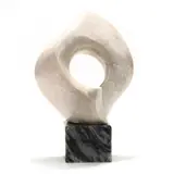 Nido Y Paloma (Nest and Dove) by Richard Hallier, Carved and polished white and gray marble, sold Nov 2021