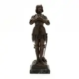 Joan of Arc Bronze Figure by O. Ruffony, Patinated cast bronze, sold Nov 2021