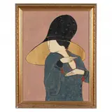 Woman with Black Hat by Stephen White, Oil on panel, sold Nov 2021