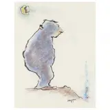 Standing Figure by Glen Rounds, Ink and crayon on paper, sold Nov 2021