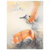 Clever Hunter, Two Foxes by Gay Rogers, Lithograph in colors, sold Nov 2021