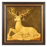 A Contemporary Decorative Painting of a Stag by Anne Bell, Oil on board, sold Nov 2021