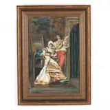 Seated Lady and Lute Player by Enrico Nardi, Watercolor and gouache, sold Nov 2021