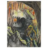 War Time Tunneling by Rudolph Carl von Ripper, Watercolor on paper, sold Nov 2021