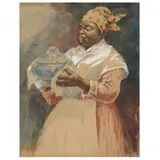 Woman with Tureen by Harry Roseland, Watercolor on paper, sold Nov 2021