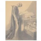 The Golden Lancet by Everett Shinn, Graphite on toned paper, sold Nov 2021