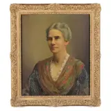 Portrait of Lucy Cole Burwell by Charles Courtney Curran, Oil on Masonite, sold Nov 2021