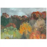 Autumn Leaves by Ottmar F. von Fuehrer, Gouache on paper, sold Nov 2021