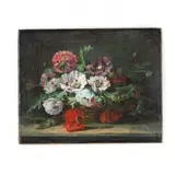 Still Life with Poppies by Jacoba Louise Stuiveling van Essen, Oil on canvas (lined), sold Oct 2021