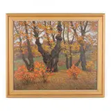 Autumn Landscape by Viktor Gertsenok, Oil on board, sold Oct 2021