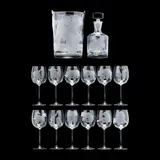 (14) Pieces of African Etched Barware by Perry Coyle, Contemporary, sold Oct 2021