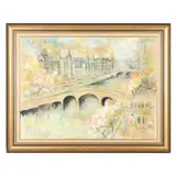 Along the Seine by Mildred Huie, Oil on canvas, sold Oct 2021