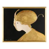 Portrait of a Woman in Gold by Stephen White, Oil and gold leaf on panel, sold Oct 2021