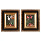 Two Floral Still Lifes by Glenda Cason, Both are oil on board, sold Oct 2021