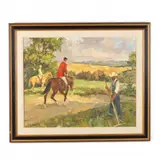 Off to the Hunt by Anton Vorauer, Oil on board, sold Oct 2021