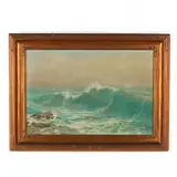 Seascape by Charles Able Corwin, Oil on board, sold Oct 2021