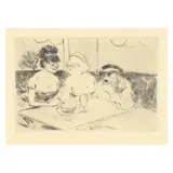 Brothel (Maison Close) by Jean-Louis Forain, Etching on wove paper, sold Oct 2021