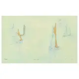 Sardinen: Fischer by Lyonel Feininger, Offset lithograph with hand coloring, sold Oct 2021